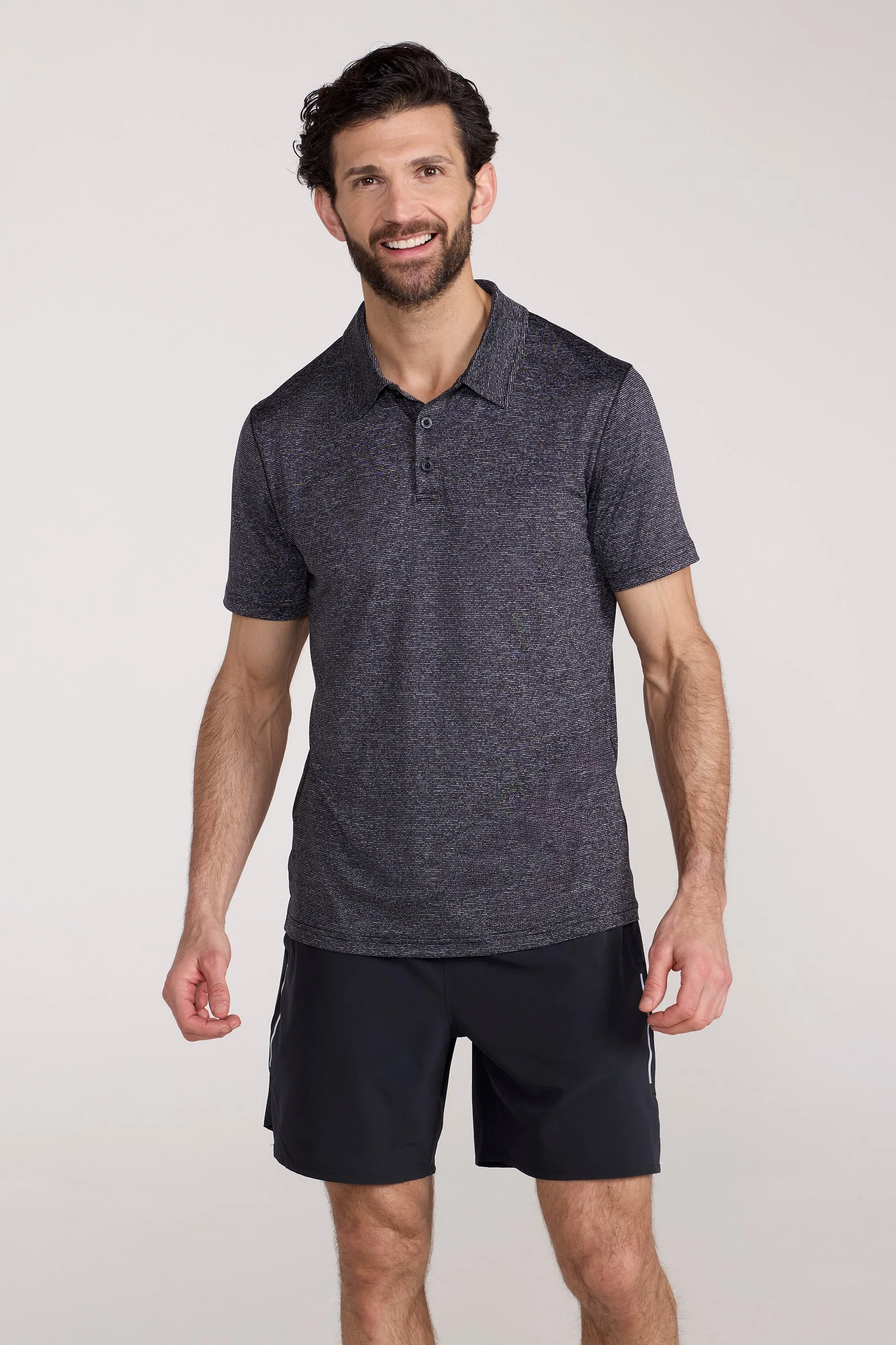 Mens Agra Stripe Polo - Black - Black - Size: XS - Mountain Warehouse - FashionsVida
