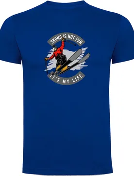 T-shirt à Manches Courtes Skiing Is Not Fun Royal Blue 3XL - Kruskis - FashionsVida