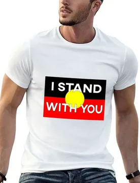 Aboriginal Flag with the words I stand with you T-Shirt graphics luxury t-shirt mens graphic t-shirts anime - Aliexpress - FashionsVida