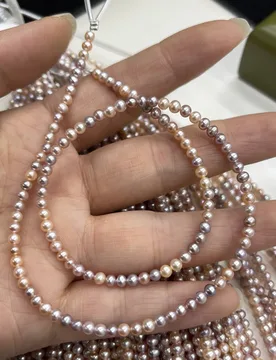 AAA 3-3.5mm Coloured Natural Freshwater Pearls Near-Round Semi-Finished Beads for Jewellery Making DIY Necklace Bracelet 38cm - Aliexpress - FashionsVida