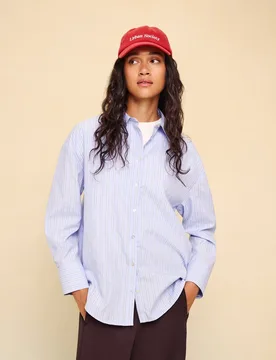 Camisa fluida con estampado de rayas de mujer - Easy Wear - FashionsVida