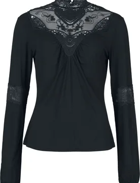 Gothic Langarmshirt - Mystical Woods - S bis 5XL - für Damen - Größe L - schwarz - Frauen - female - Gothicana by EMP - FashionsVida
