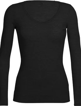 Première couche en laine de mérinos - W Merino 150 Siren LS Sweetheart Black en Laine - Taille XS - Noir - Icebreaker - FashionsVida
