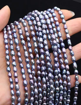 Mm Black Natural Freshwater Pearl High Quality Rice Shaped Spacer Beads for Jewelry Making DIY Necklace Bracelet Accessories - Aliexpress - FashionsVida