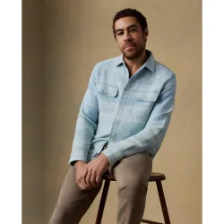 Camisa de hombre manga larga de estampado étnico