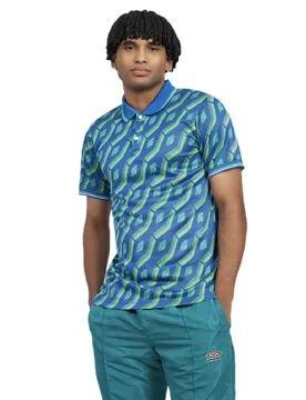 Polo A Maniche Corte Jacquard Quetzal Green Multi M - Umbro - FashionsVida