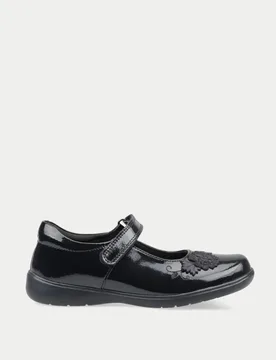 Kids' Patent Leather Riptape School Shoes (9 Small - 3½ Large) Black Female - Start-Rite - FashionsVida