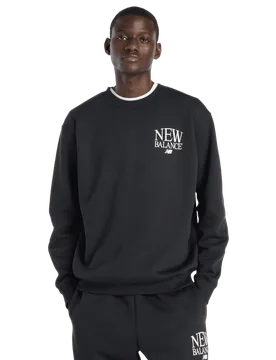 Fleece Herren Sweatshirts - Schwarz - Größe XS - Baumwoll-Jersey Black XS - New Balance - FashionsVida