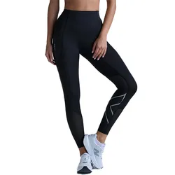Leggings A Vita Alta Aero Mesh Compression Black / Silver Reflective S
