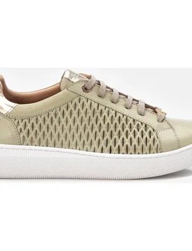 Zapatillas de piel de mujer con cierre de cordón - Carmela - FashionsVida
