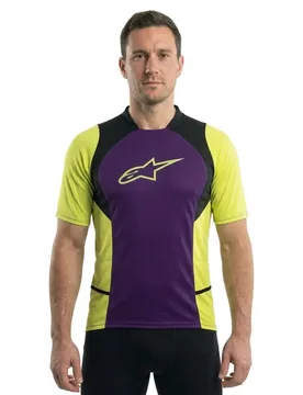 Bicycle Maglia A Maniche Corte Drop 2 Purple / Yellow - Alpinestars - FashionsVida