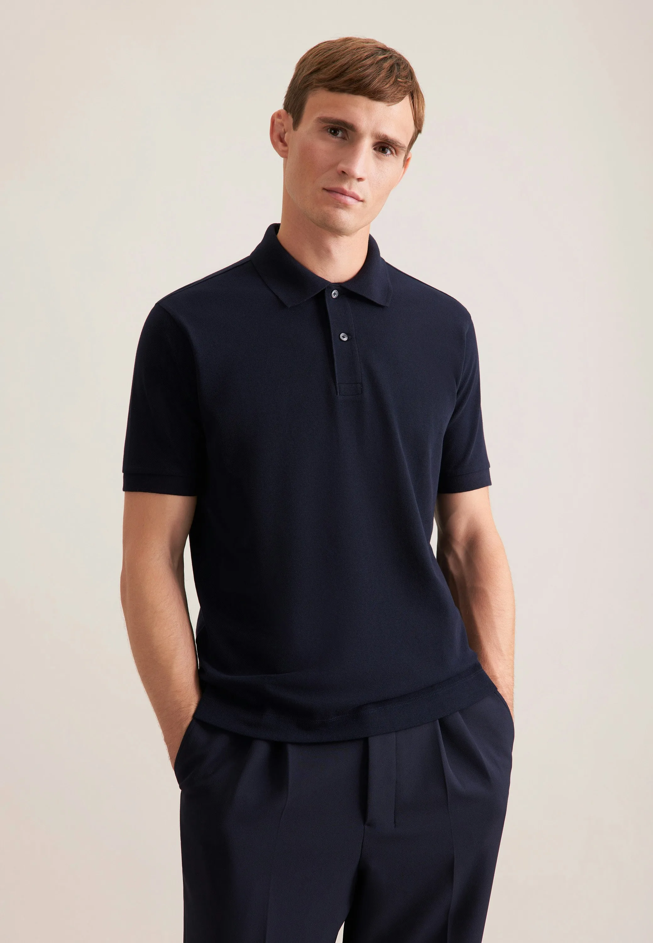 Regular Polo Uni Blau 3XL - Seidensticker - FashionsVida