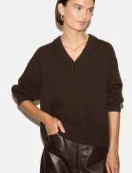 Wool Rich V-Neck Jumper Brown female