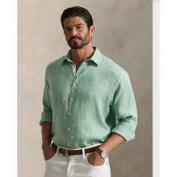 Camisa de lino de hombre Desgastado Mint