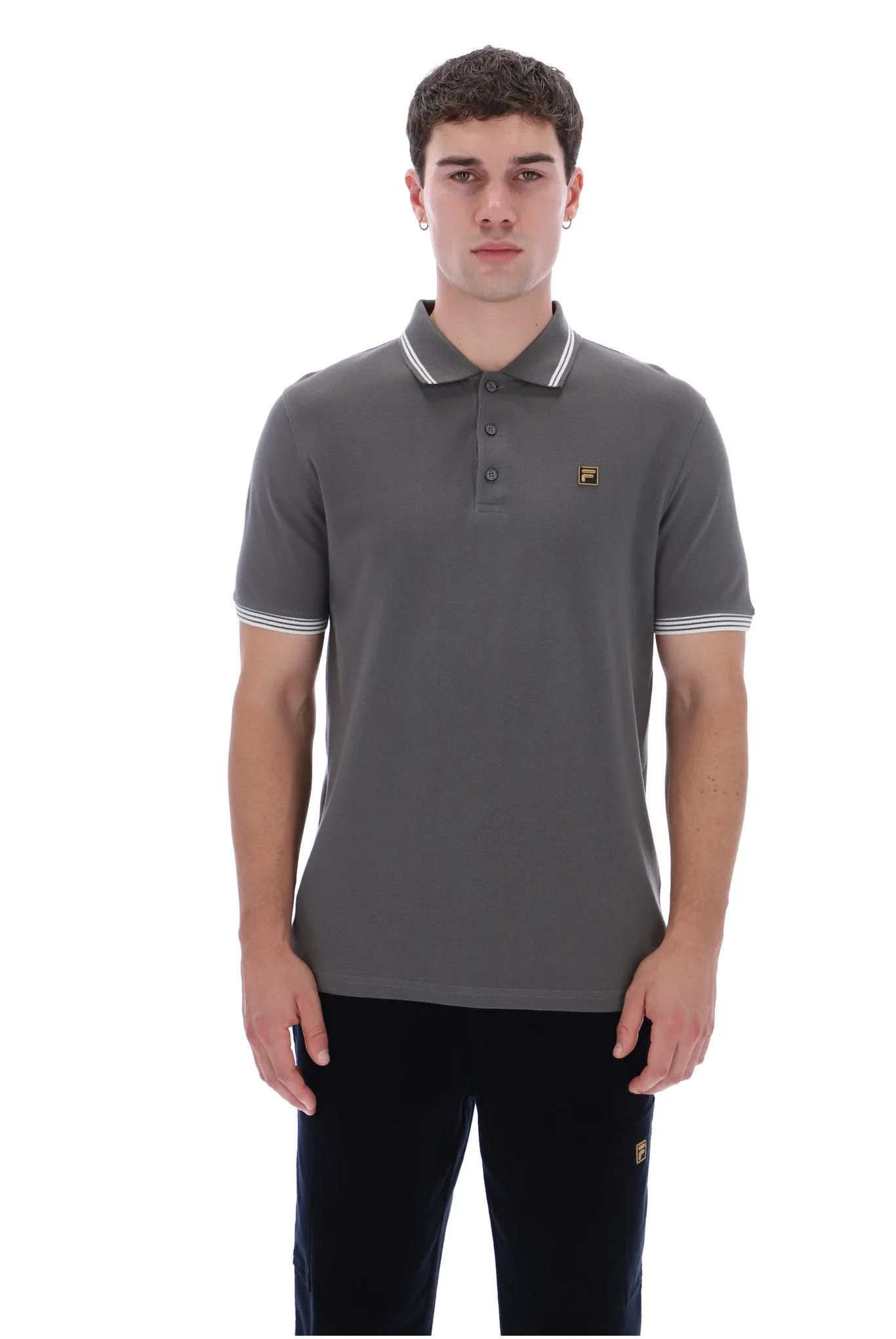 Gunmetal Soren 3 Premium Polo - XS - FILA - FashionsVida