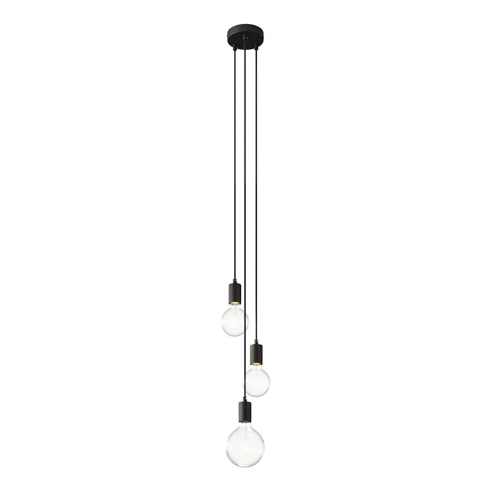 Cables Suspension Luminaire 3 Drops No Bulb Black One Size - Creative - FashionsVida