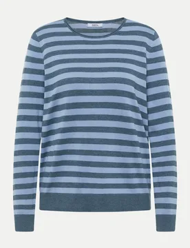 Strickpullover Gestreift Blau M - CECIL - FashionsVida