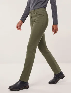 Extraglatt Baumwollhose Feminine F, Feminine Fit#normale Größen#Kurzgrößen#Langgrößen, Farbe Grün, 42, bügelfrei atmungsaktiv Damen - Walbusch - FashionsVida