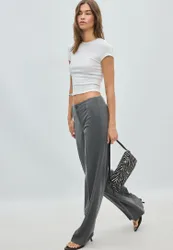 Gerade geschnittene Slim-Fit Anzughose Graumeliert 40