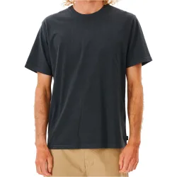 Plain wash camiseta manga corta hombre Negro (S)