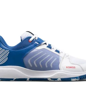 Ultrashot Team All Court Shoes White / Classic Blue / Berry Red UK 10 - K-swiss - FashionsVida
