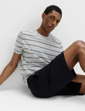 Pure Cotton Striped Pyjama Set Grey Mix male - M&S - FashionsVida