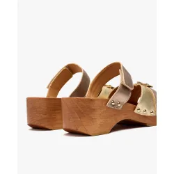 Sandalias de tacón de mujer con adorno