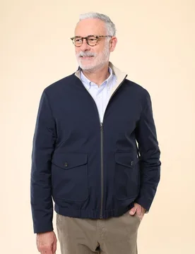 Chaqueta reversible de hombre 100% poliéster en azul oscuro - Wickett Jones - FashionsVida