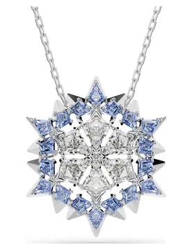 Pendente e spilla Magic, Fiocco Di Neve, Blu, Placcato rodio OS - Swarovski - FashionsVida