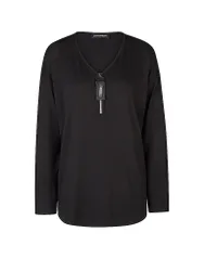 Langarmshirt schwarz 50 damen