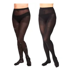 Strumpfhose „Stern & uni“, 2 Stück schwarz M