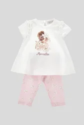 Completo bambina bianco-rosa