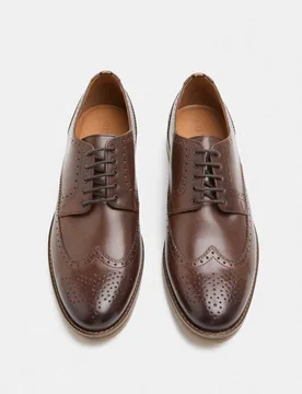 M&S Leather Brogues Brown male - M&S - FashionsVida