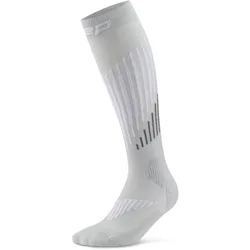 Socken Herren Core Run Merino tall, hellgrau/weiß 42_45
