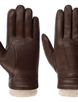 Conductive Sheepskin Gloves by - dark brown - Size: 7 1/2 HS - Stetson - FashionsVida