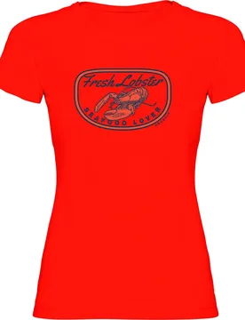 Fresh Lobster Short Sleeve T-shirt Red 2XL Women - Kruskis - FashionsVida