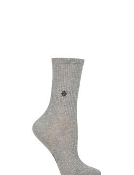 Women's 1 Pair York Organic Cotton Ribbed Socks Grey 3.5-7 Ladies - Grey - Size: Small - Burlington - FashionsVida