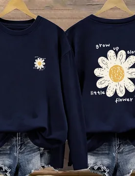 Pieza Camiseta de manga larga con cuello redondo y estampado casual para niñas, ropa de estudiante joven de otoño 11Y - Shein - FashionsVida