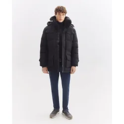 Parka de hombre acolchada con capucha desmontable