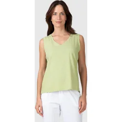 Camiseta interior básica de mujer sin mangas con escote en V