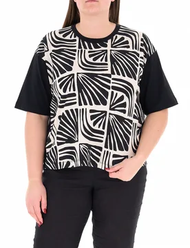 T-shirt girocollo NERO M - PERSONA by MARINA RINALDI - FashionsVida
