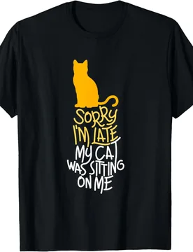 Cat Sitting On Me Funny Graphic Tee Round Neck Short Sleeve Cotton T-Shirt for Men - Aliexpress - FashionsVida