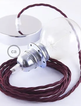 Cables Lampe Suspendue Pendel Pour Abat-jour Tm19 1 M Burgundy / Chrome Plated One Size - Creative - FashionsVida