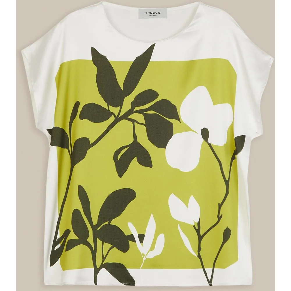 Camiseta de mujer satina con estampado floral - Trucco - FashionsVida