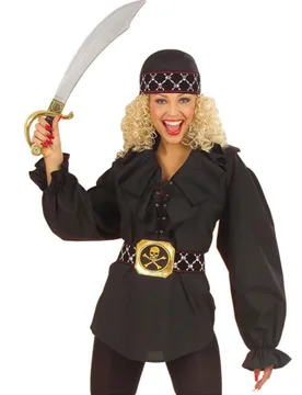 Piraten-Bluse Damen schwarz - female - Widmann - FashionsVida