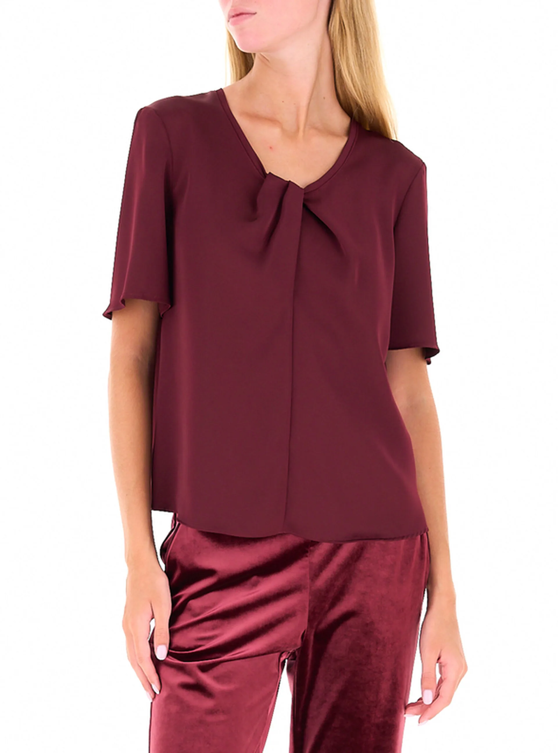 Blusa in satin BORDEAUX 46 - Pennyblack - FashionsVida
