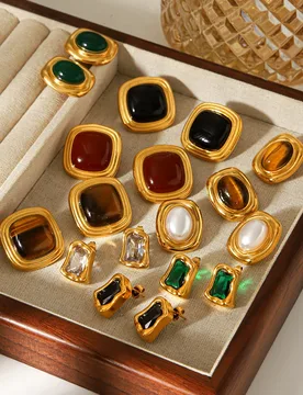 Huangchao Sweet 26 Pcs Fashion Retro Gemstone Mixed Jewelry Party Casual Y2k Gothic Style Earrings Women's Party Gifts - Aliexpress - FashionsVida