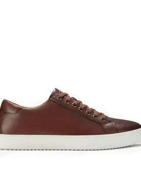 Men's Lockton Lace Tan Leather Trainers in Brown Size: 9-Standard Fit - Brown - Size: 9-Standard Fit - Clarks - FashionsVida
