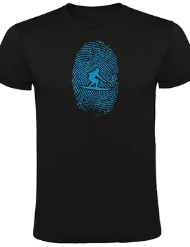 T-shirt à Manches Courtes Surfer Fingerprint Black 2XL - Kruskis - FashionsVida