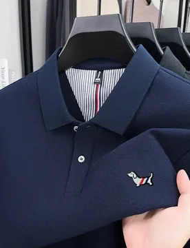 Men's Long Sleeve 100% Cotton High-End Luxury Brand Polo Shirt Original Letter Embroidery Design Golf Top T-Shirt - Aliexpress - FashionsVida